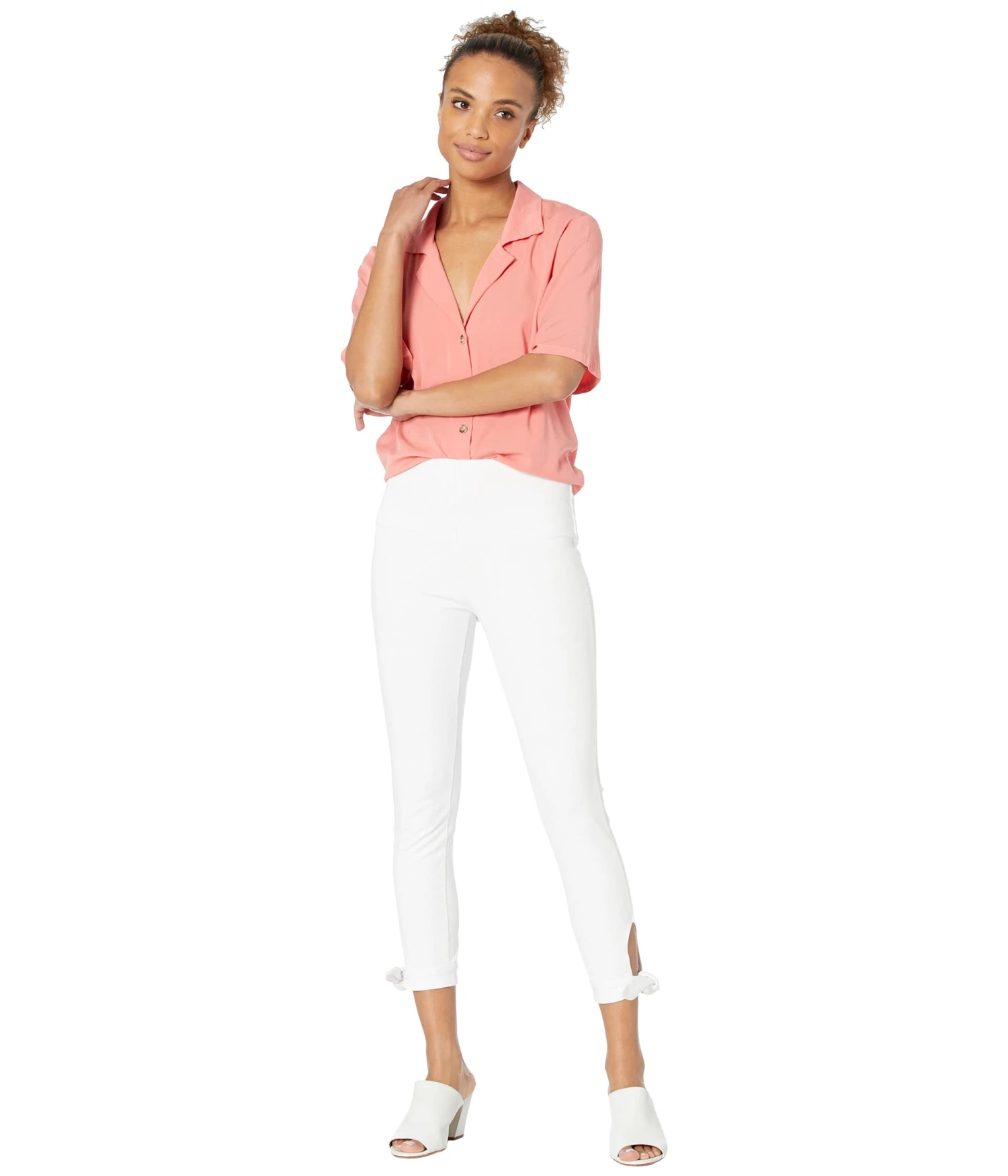 Mod-o-doc Soft Woven Stretch Viscose 1/2 Sleeve Button-Up Top - Image 4