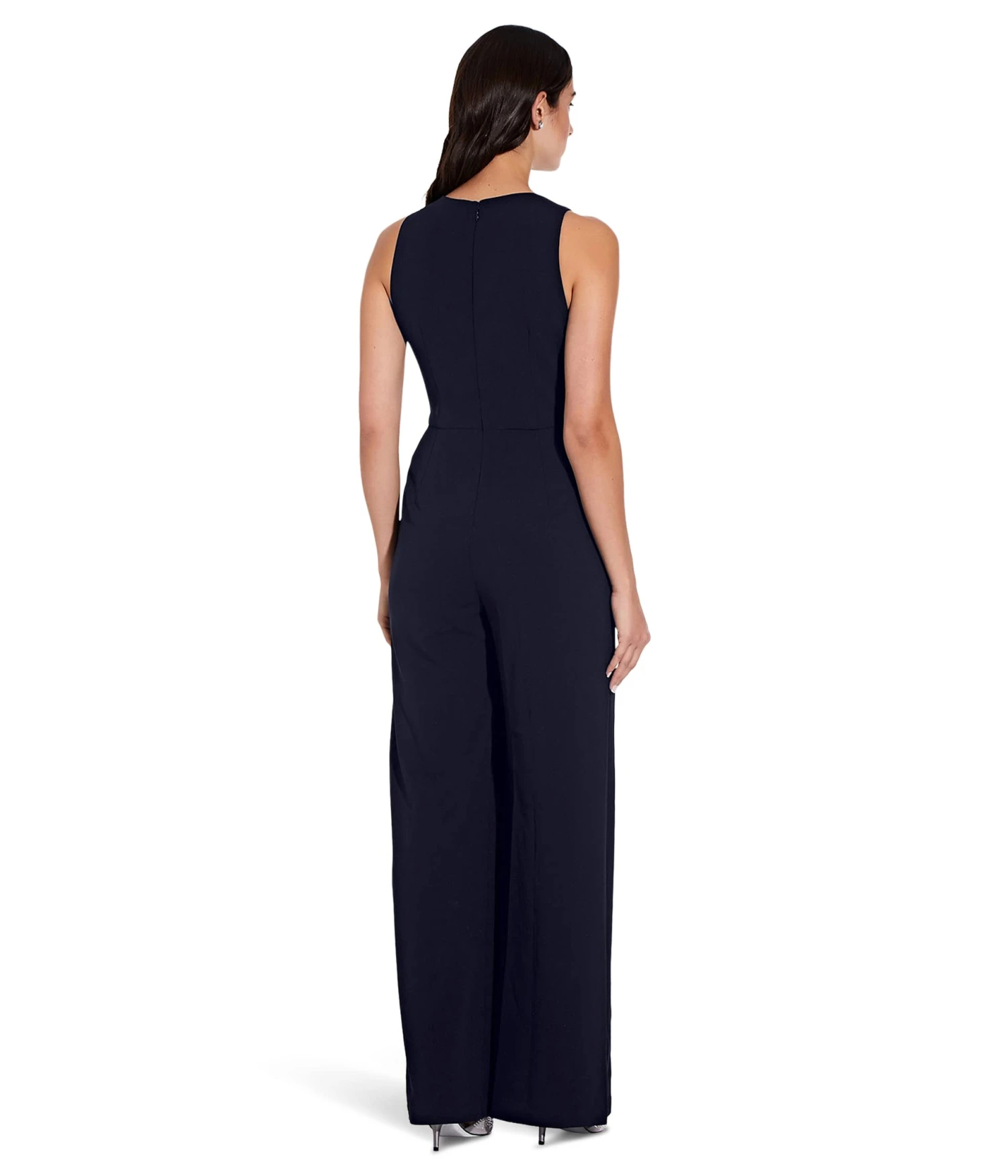 Adrianna Papell Crepe Halter Jumpsuit W/ Overlay - Image 2