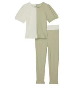 HABITUAL Girl Color-Block Short Sleeve Top Active Set (Toddler)