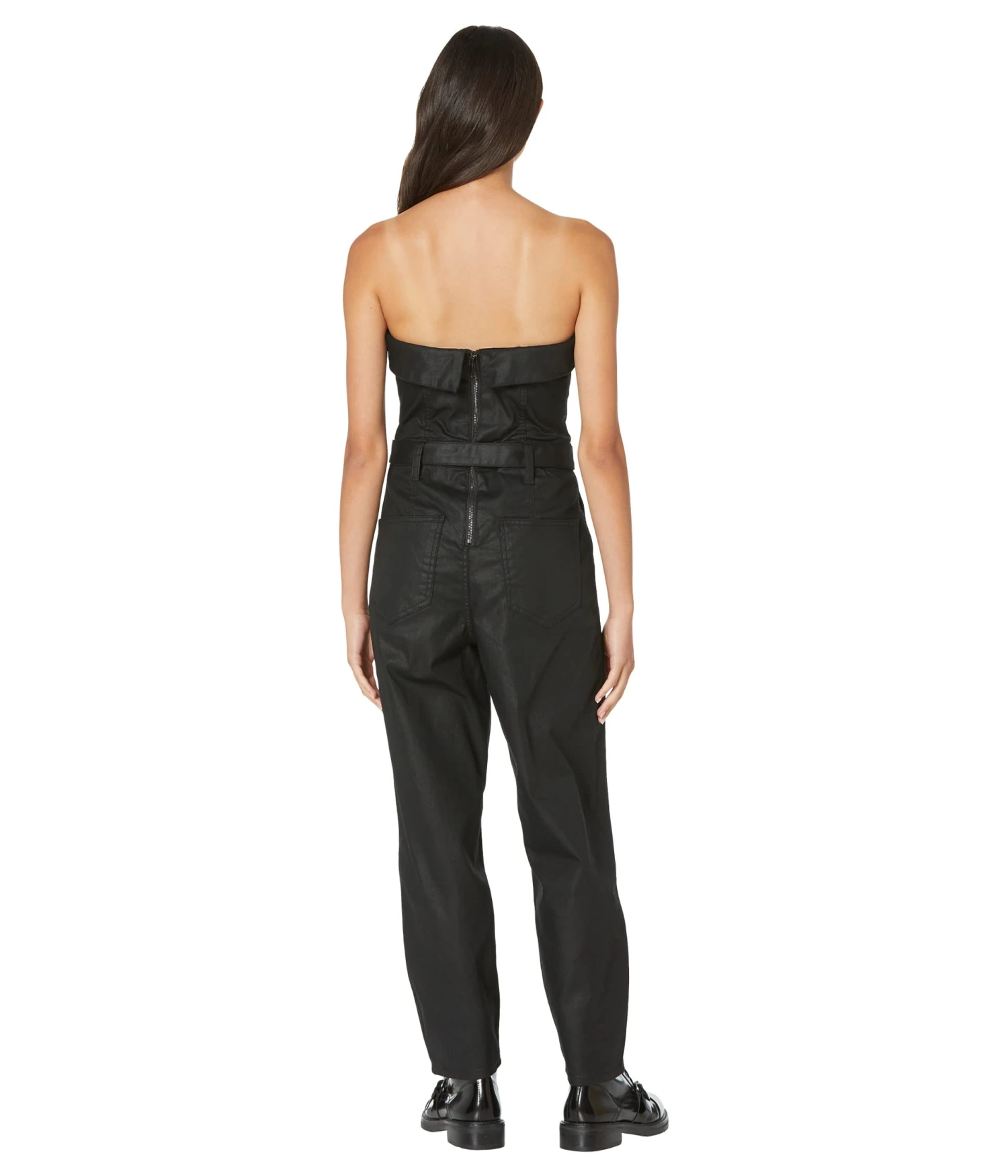 7 For All Mankind Coated Balloon Leg Jumpsuit In Rabbit Hole - Image 2