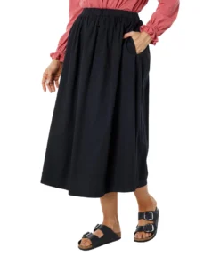 SUNDRY Woven Full Skirt With Side Slit