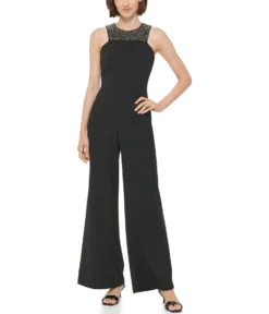 Calvin Klein Jumpsuit With Beaded Neck Detail