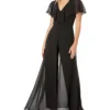 Adrianna Papell Stretch Jersey Jumpsuit With Chiffon Overlay