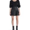 7 For All Mankind Coated Flirty Miniskirt In Rabbit Hole