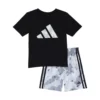 Adidas Kids Poly Tee & Camo All Over Print Shorts (Infant)