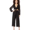 Bebe Tie Front Elastic Waist Jumpsuit