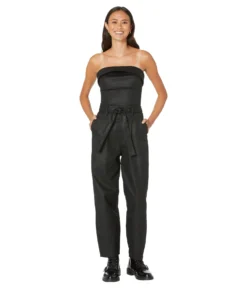 7 For All Mankind Coated Balloon Leg Jumpsuit In Rabbit Hole