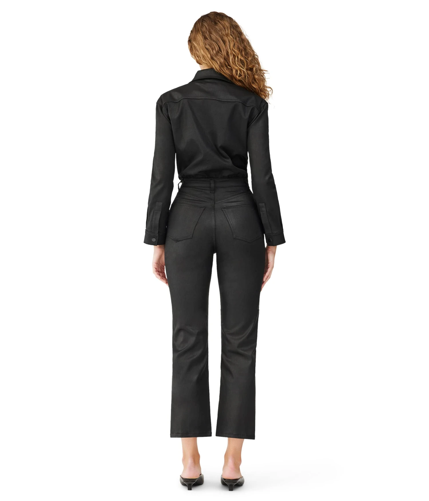 DL1961 Freja Jumpsuit In Black Coated - Image 3