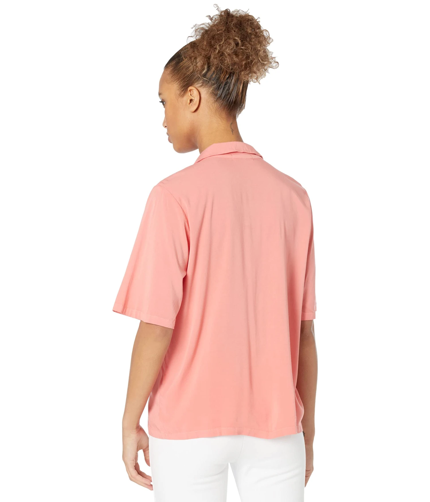 Mod-o-doc Soft Woven Stretch Viscose 1/2 Sleeve Button-Up Top - Image 2