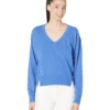 Michael Stars Camila V-Neck Crop Sweatshirt In Hermosa French Terry