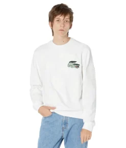 Lacoste Long Sleeve All Over Print Crew Neck Sweater