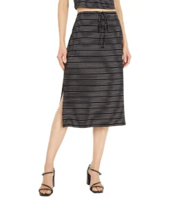 1.STATE Side Slit Front Tie Skirt