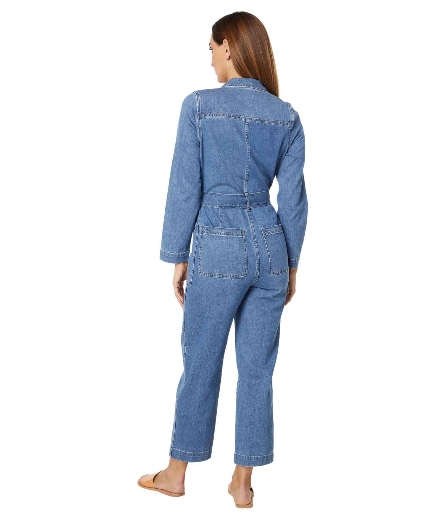 Madewell Long Sleeve Tie-Waist Coverall In Claireville Wash - Image 2
