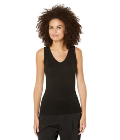 Michael Stars Maya V-Neck Wide Binding Tank