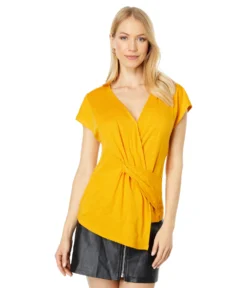 BCBGMAXAZRIA Twist Front Knit Top