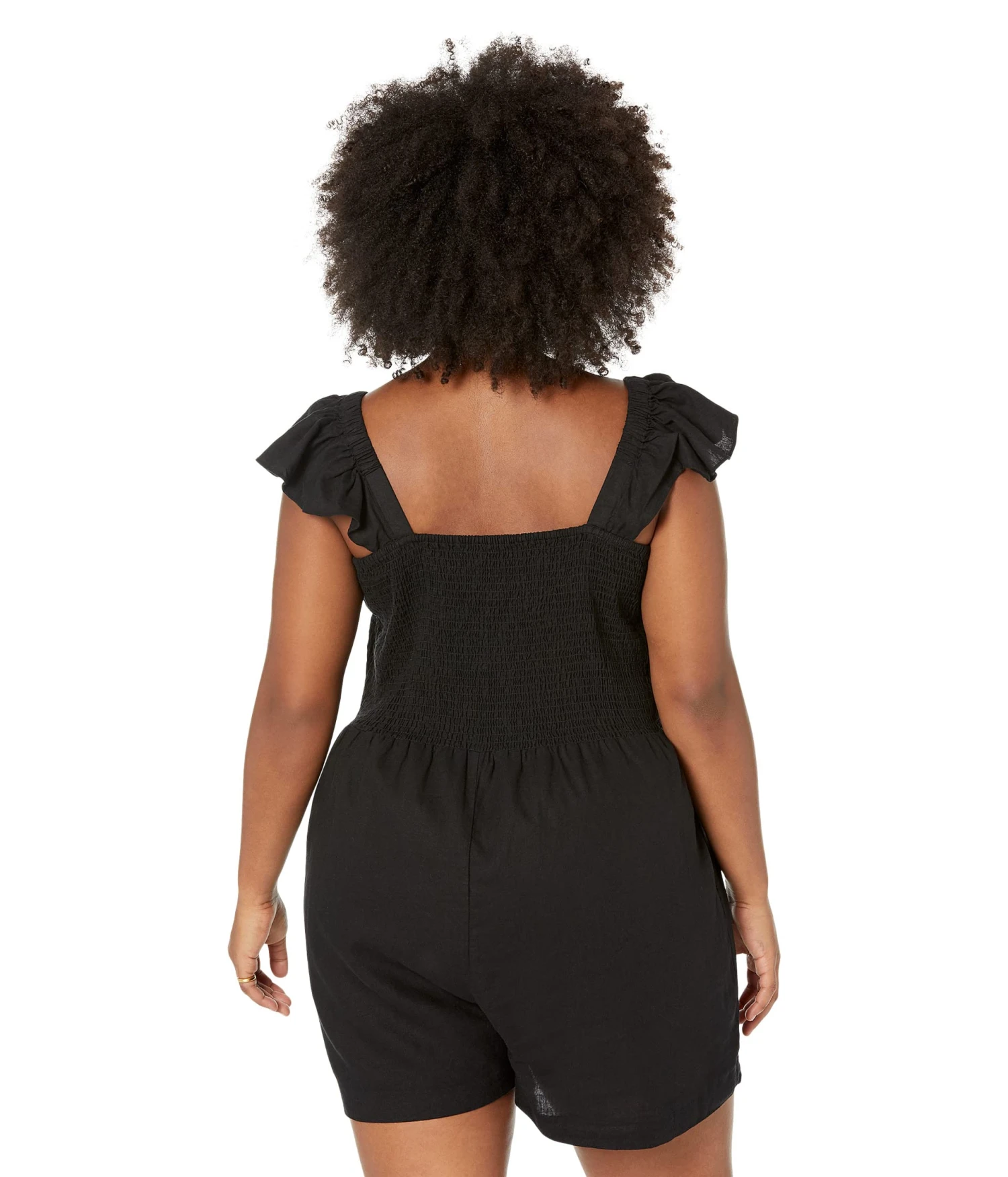 Madewell Plus Linen-Blend Lucie Smocked Romper - Image 2