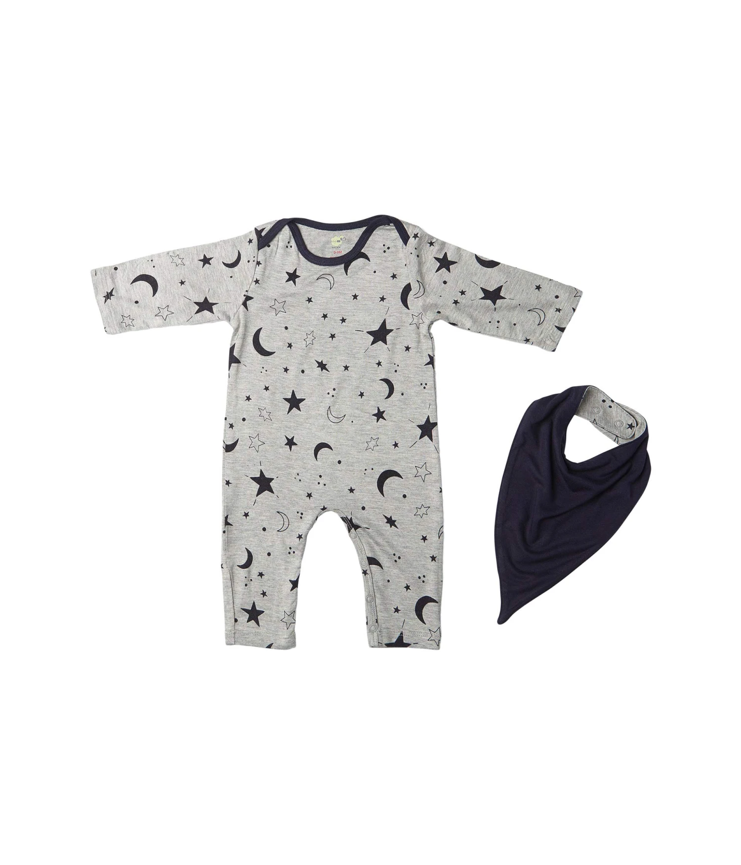 Everly Grey Romper & Bib Two-Piece Set (Infant) - Image 2