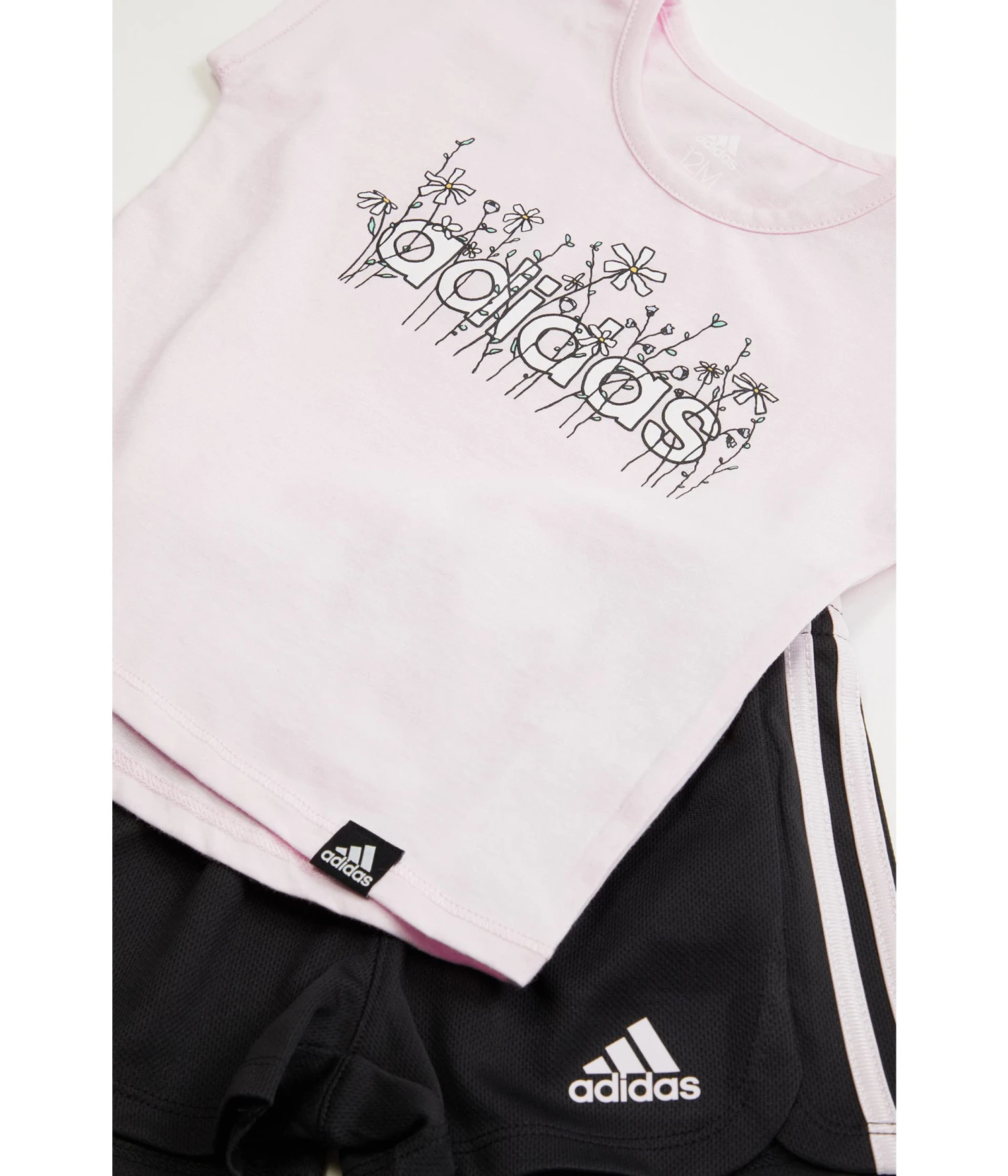 Adidas Kids Graphic Tee & Mesh Shorts Set (Infant) - Image 2