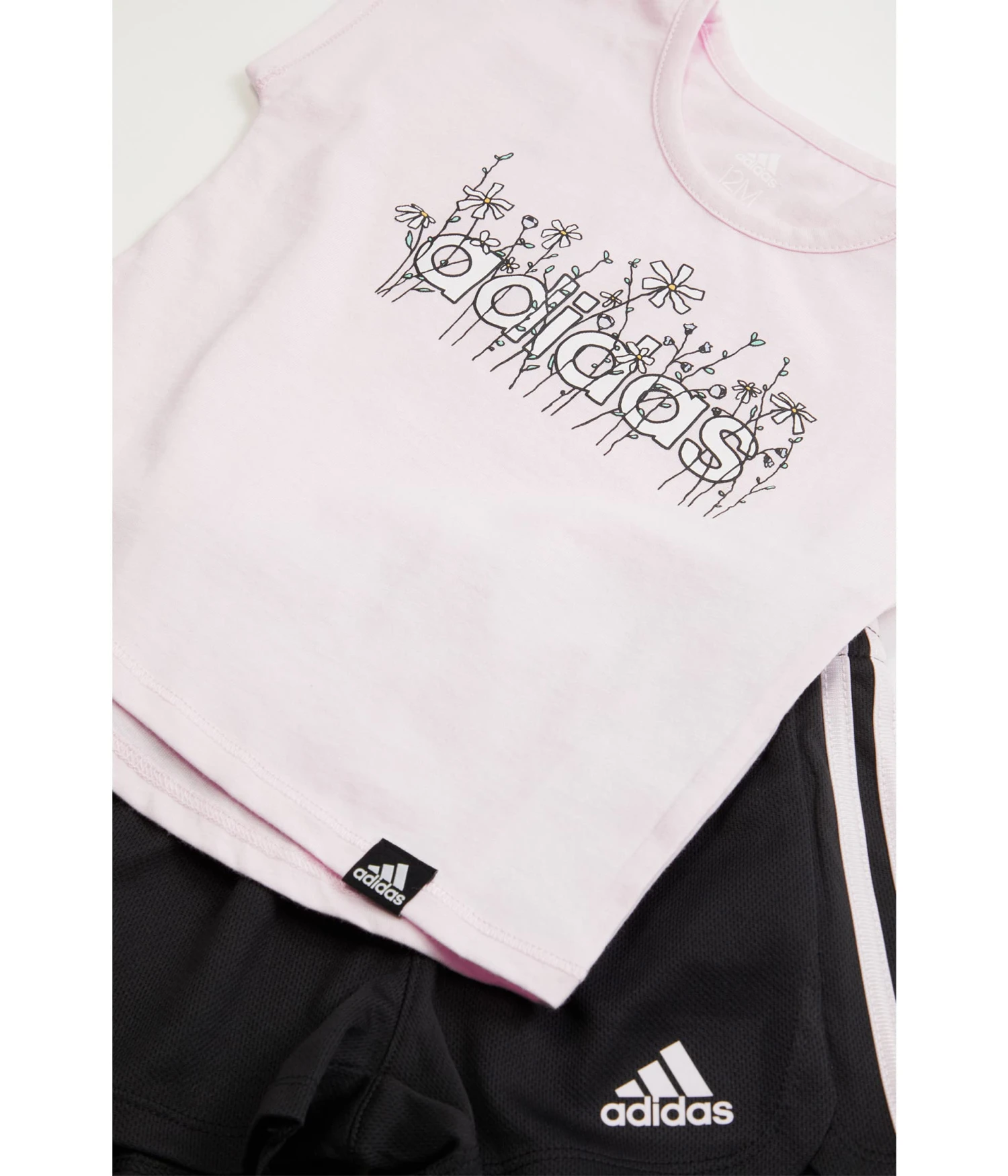 Adidas Kids Graphic Tee & Mesh Shorts Set (Toddler/Little Kids) - Image 2