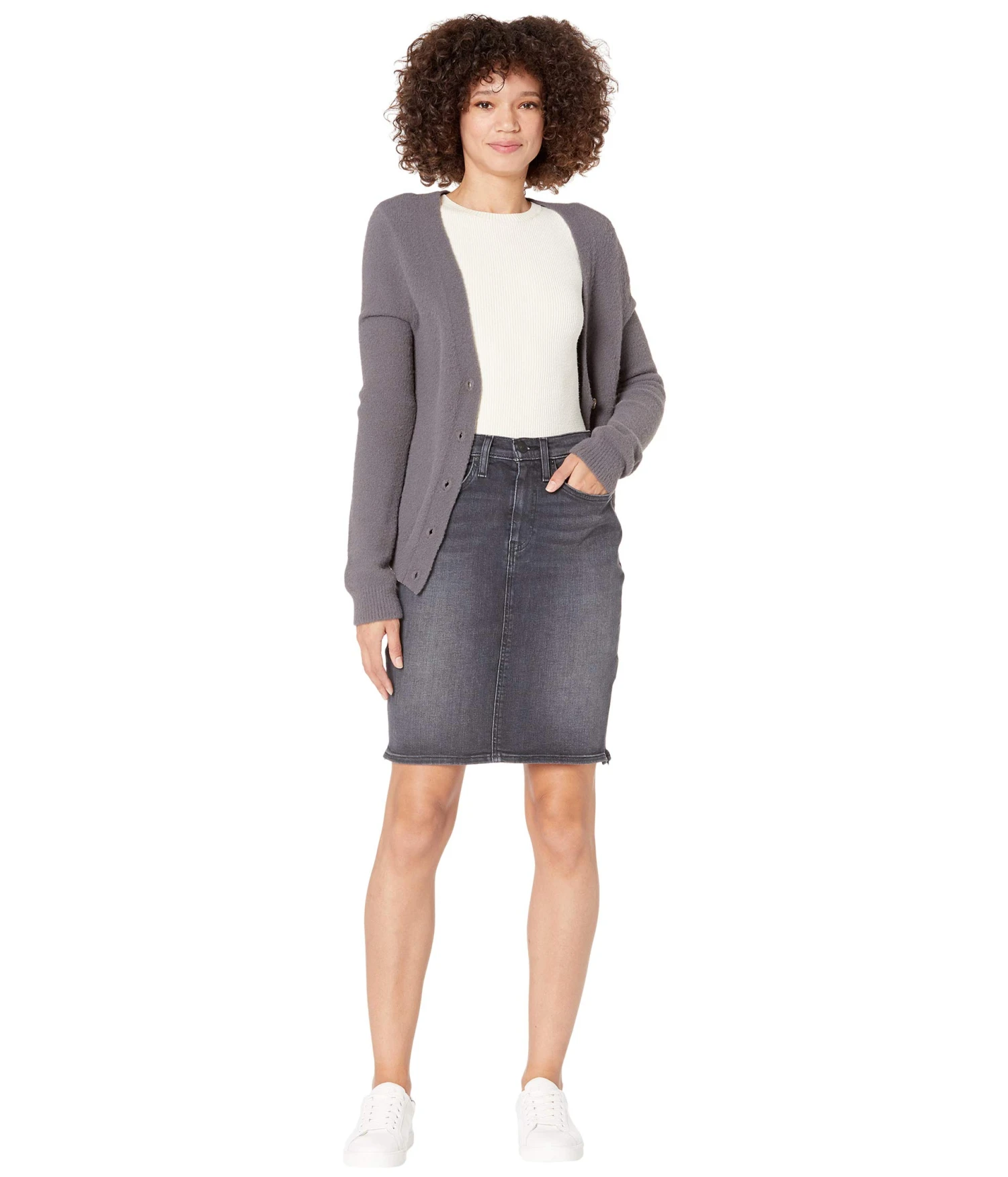 Hudson Jeans Centerfold High-Rise Pencil Skirt In Ghosts - Image 4