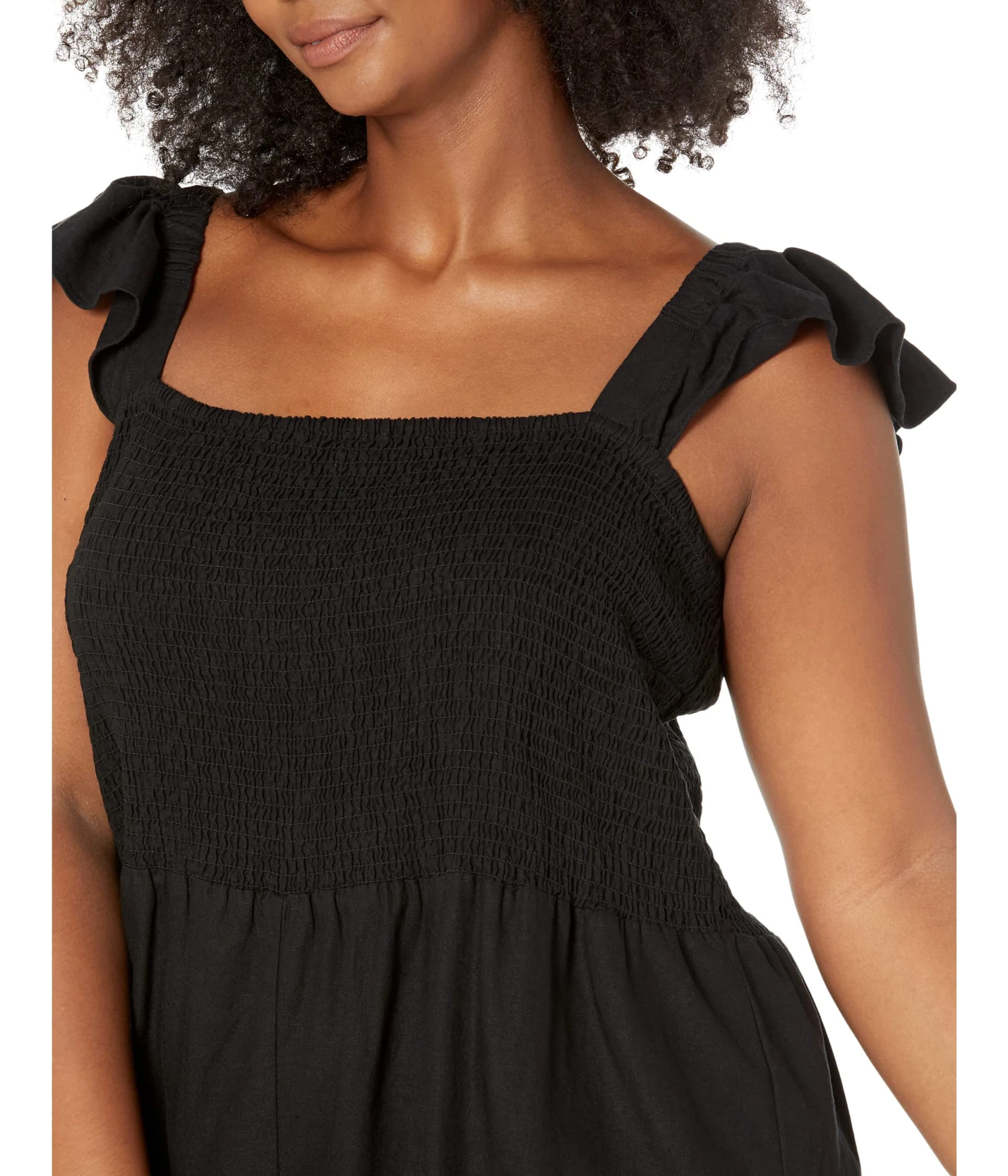 Madewell Plus Linen-Blend Lucie Smocked Romper - Image 3