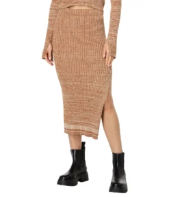 MONROW Cosmo Rib Sweater Midi Skirt