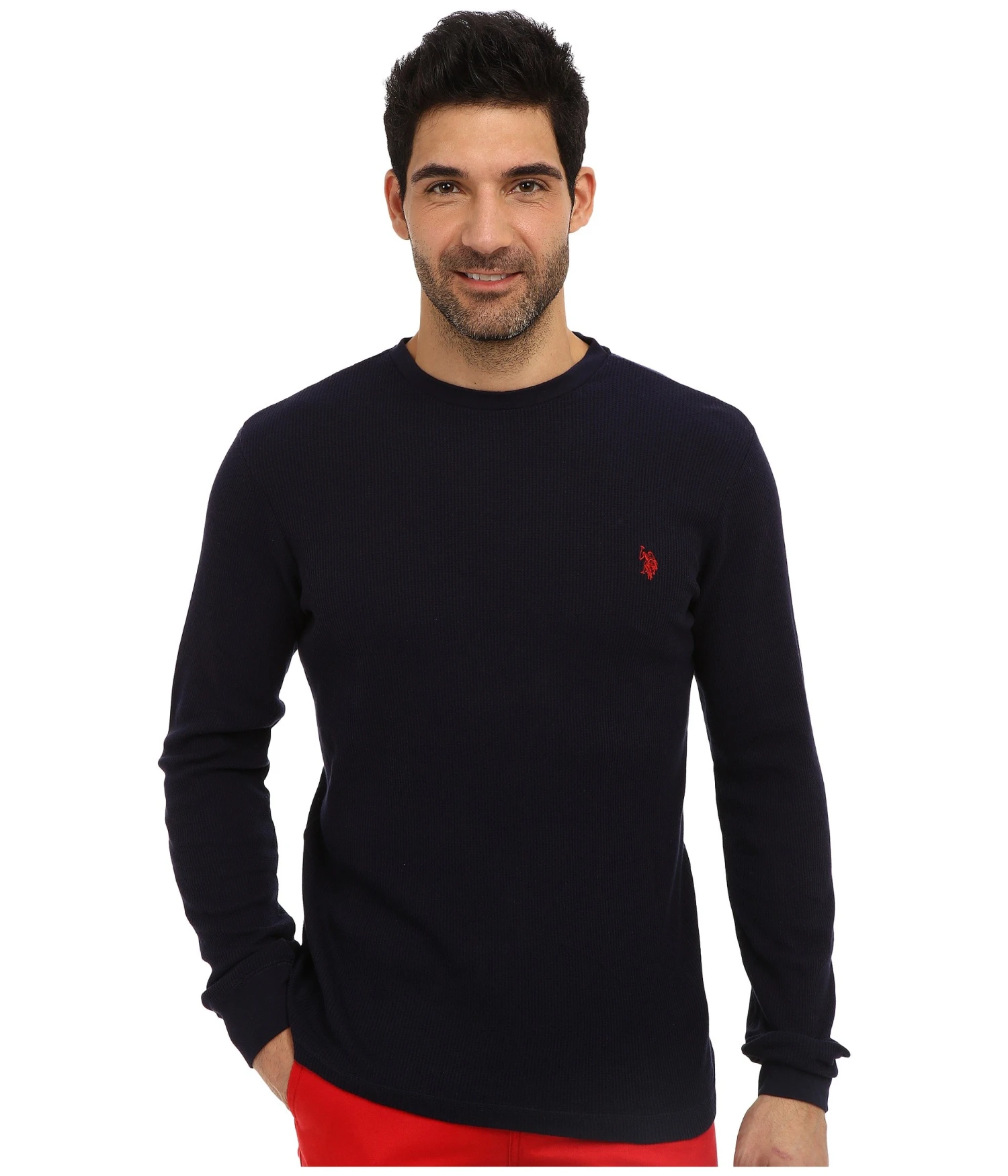 U.S. POLO ASSN. Long Sleeve Crew Neck Solid Thermal Shirt