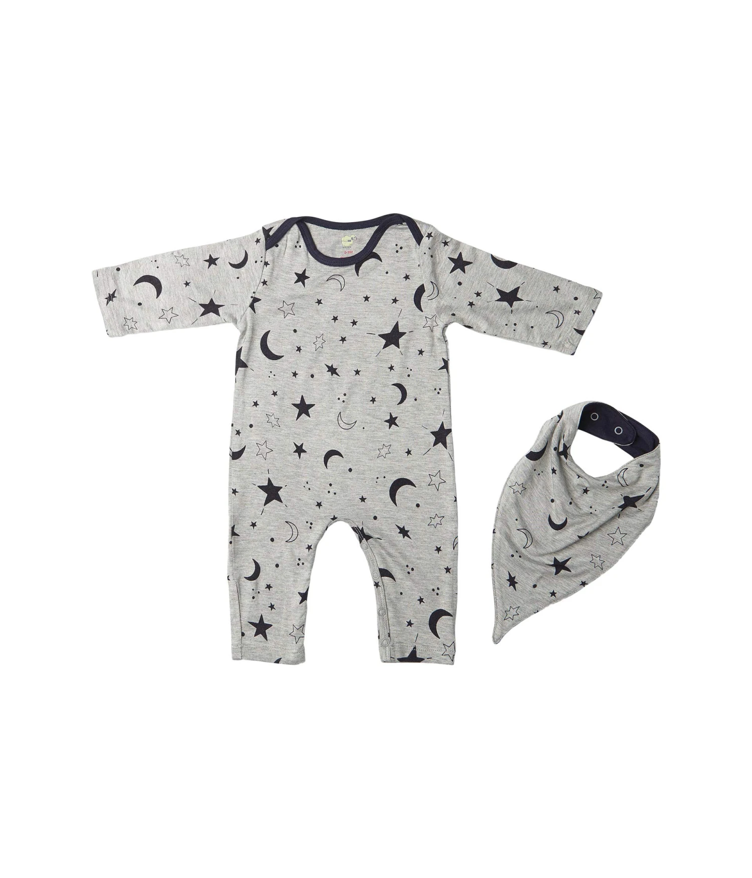 Everly Grey Romper & Bib Two-Piece Set (Infant)