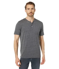 Mod-o-doc Super Fine Jersey Short Sleeve Three-Button Henley