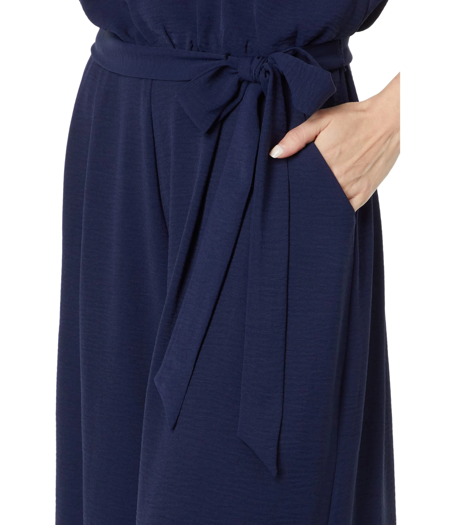 Vince Camuto Crepe Double Ruffle Sleeve Blouson Crop Jumpsuit - Image 3