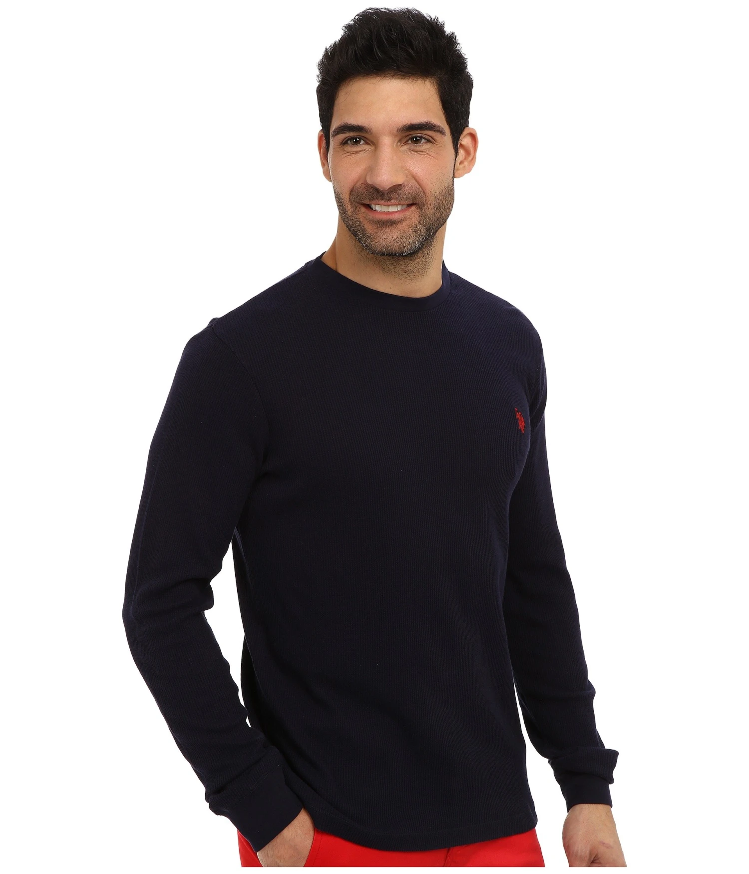 U.S. POLO ASSN. Long Sleeve Crew Neck Solid Thermal Shirt - Image 4