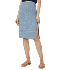 Chaser Linen Rib Pencil Skirt With Slit