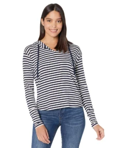 Majestic Filatures Soft Touch Stripe Long Sleeve Hoodie