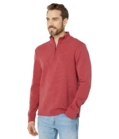 Southern Tide Long Sleeve Backrush Heather Micro Stripe 1/4 Zip