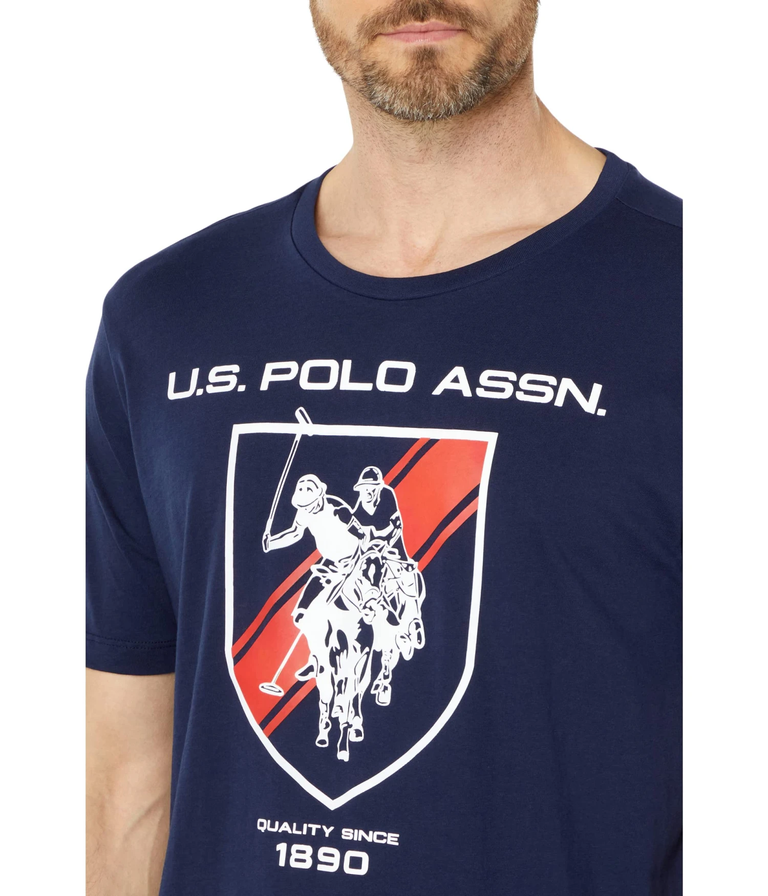 U.S. POLO ASSN. Short Sleeve Crew Neck Sheild Graphic Screen Print Tee - Image 3