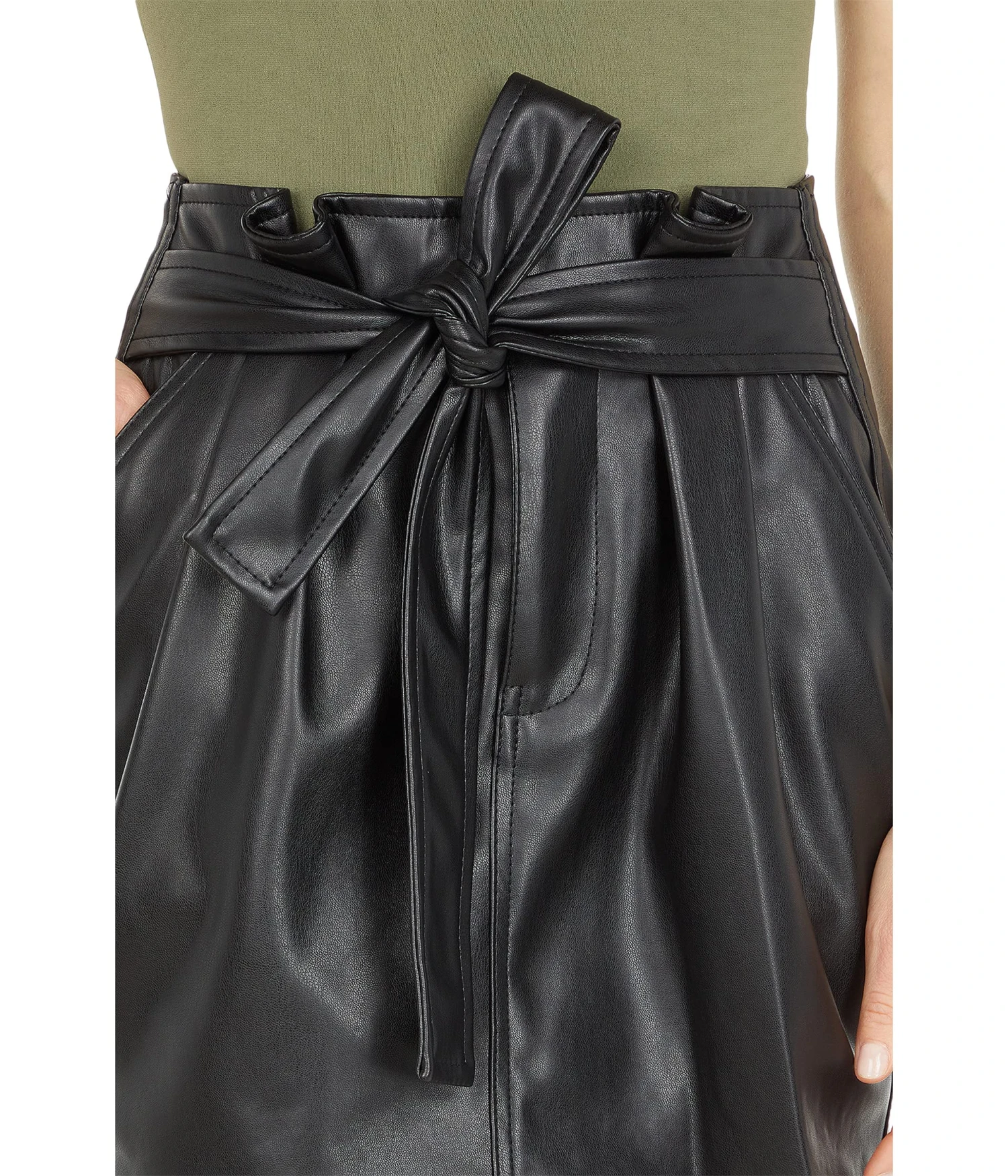 Blank NYC Faux Leather Belted Skirt - Image 3