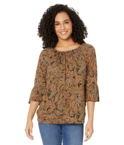 MICHAEL Michael Kors Paisley Flare Sleeve Top
