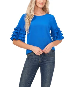 CeCe Tiered Ruffle Sleeve Blouse